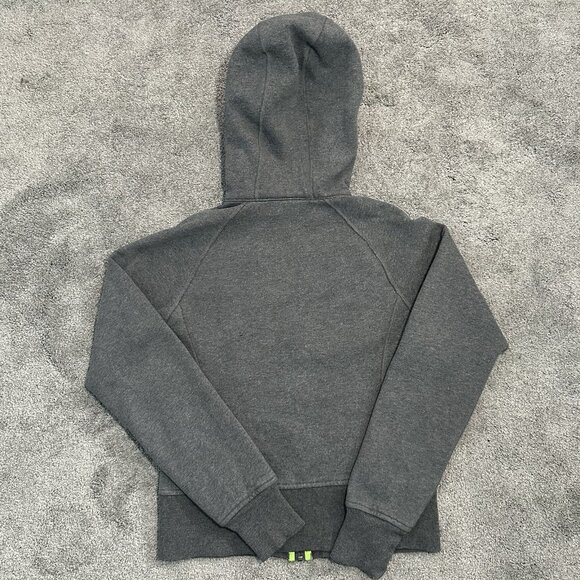 Lululemon Scuba Hoodie Women Size 4 Heathered Gray Sweatshirt Lime Logo - Picture 7 of 11